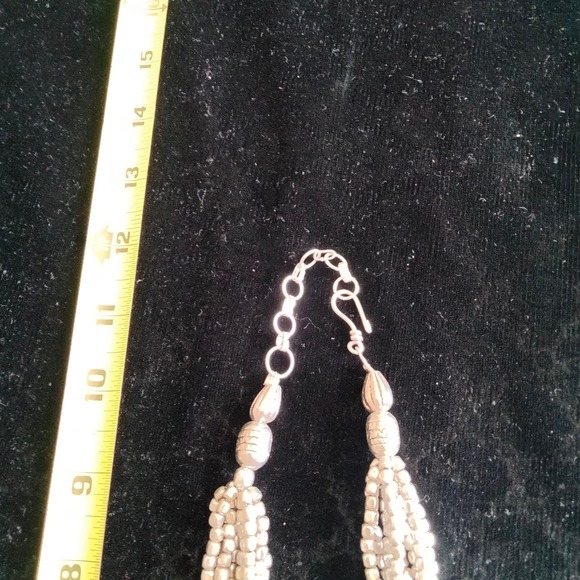 Iris Apfel & Bajalia Silver Toned Metal & Beaded Chunky Statement Necklace - Picture 10 of 12